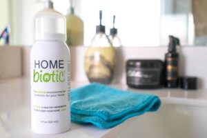homebiotic spray on bathroom counter - Homebiotic - how to use homebiotic spray