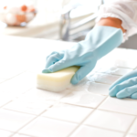 Mold Growth Can Be Caused by Over-Cleaning: Here's Why. | Cleaning off a tile countertop