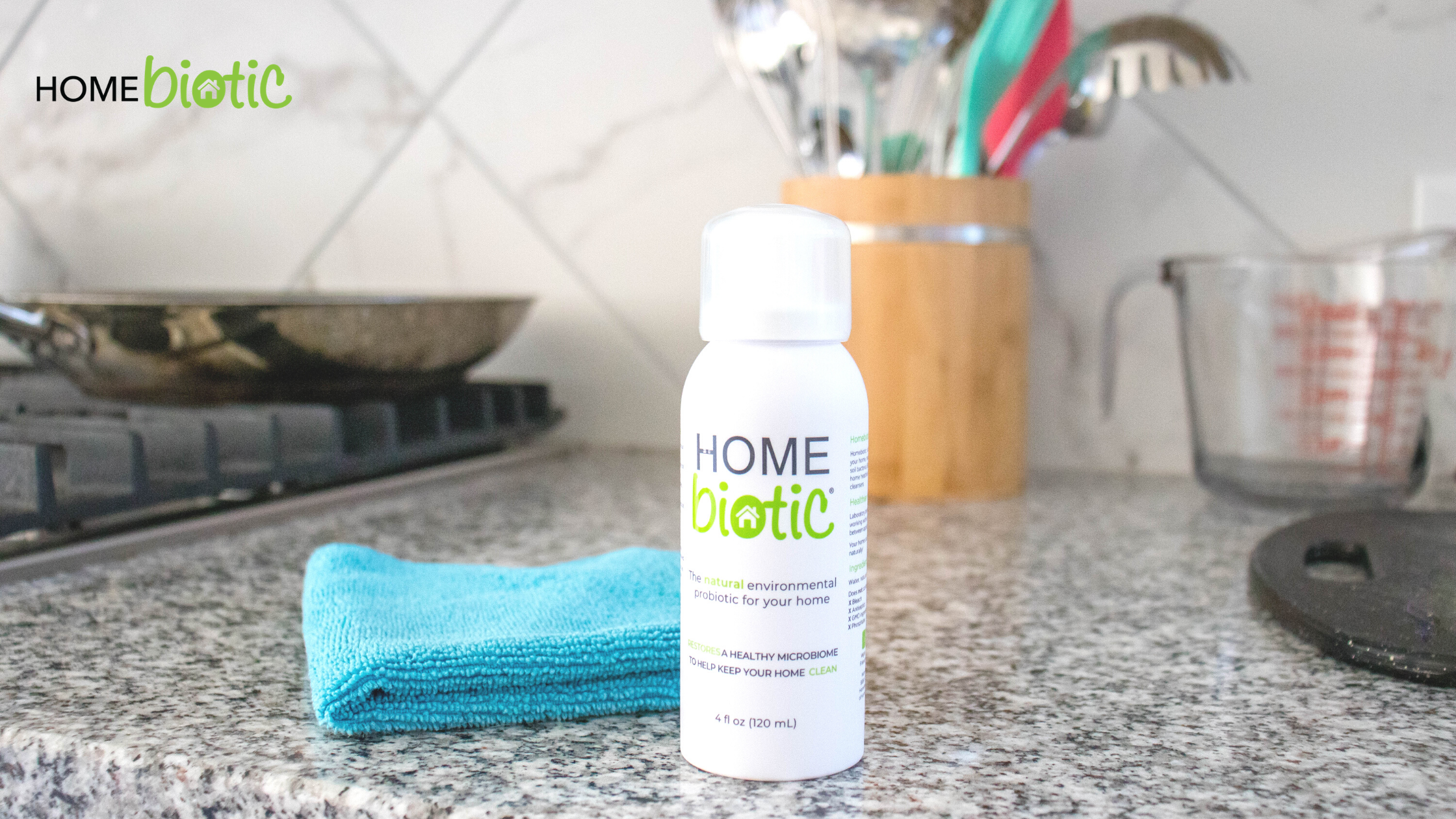 How Do You Use Homebiotic Spray? | Homebiotic Spray on kitchen counter